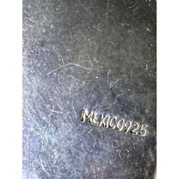 Vintage Sterling Silver & Red Jasper Pendant Rectangle Shape Marked Mexico 925 2 - Picture 6 of 7